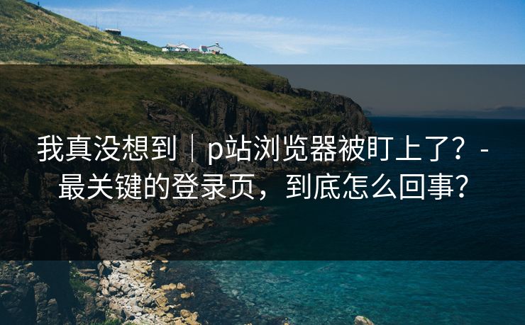 我真没想到｜p站浏览器被盯上了？-最关键的登录页，到底怎么回事？